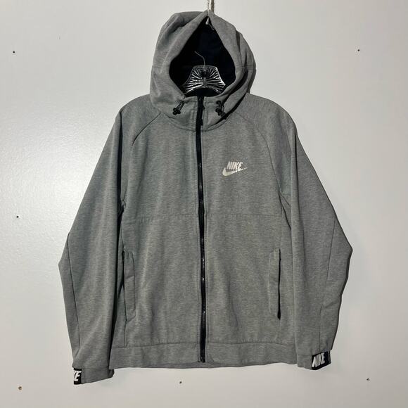 Vintage Y2K Nike Sportswear Tech Fleece Gray Zip Up Sweater Womans Size Small - Picture 1 of 8